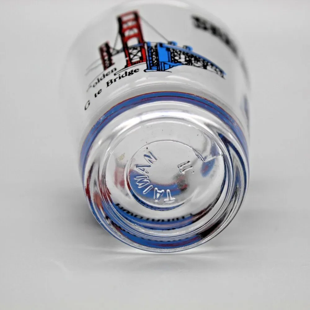 Vintage San Francisco Shot Glass Cable Car Golden Gate Bridge Chinatown Barware